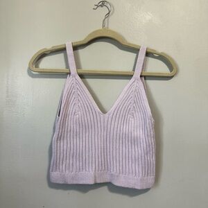 Aerie Knit Crop Tank Top Lilac Purple Size XL